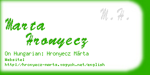 marta hronyecz business card